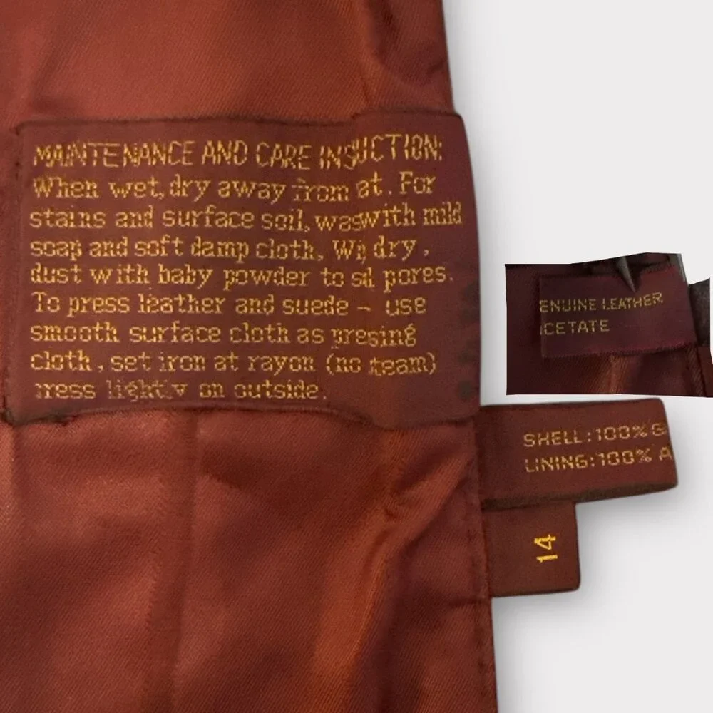 VTG Etienne Aigner Blazer Women M-L Oxblood Leather Notch Collar Jacket 1980s - Picture 7 of 12